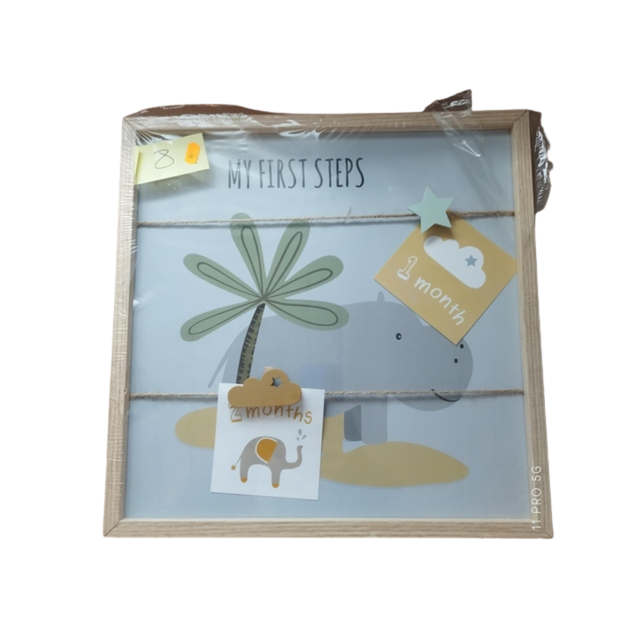 Cadre &quot;Mes Premiers Pas&quot; – Rhinocéros &amp; Palmier