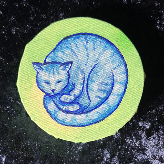 Original Blue Tabby Painting Mini Canvas