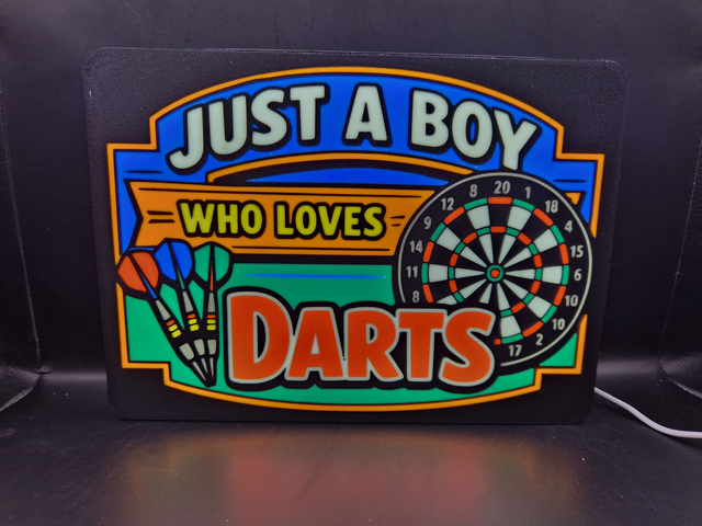 Light Up Sign Just A Boy Who Loves Darts