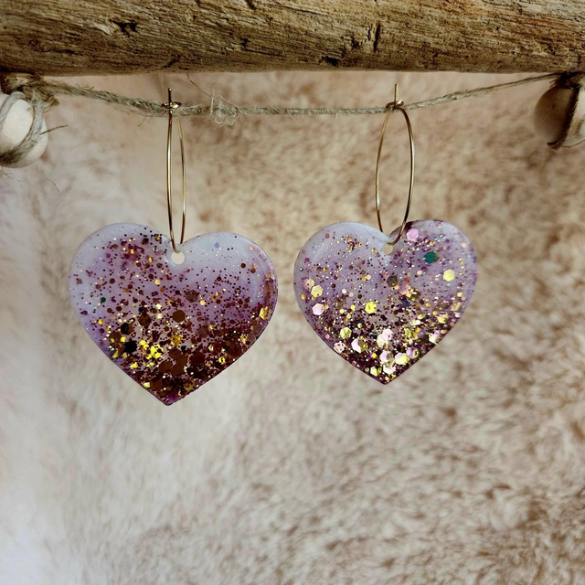 Pendants cœur sur créole 