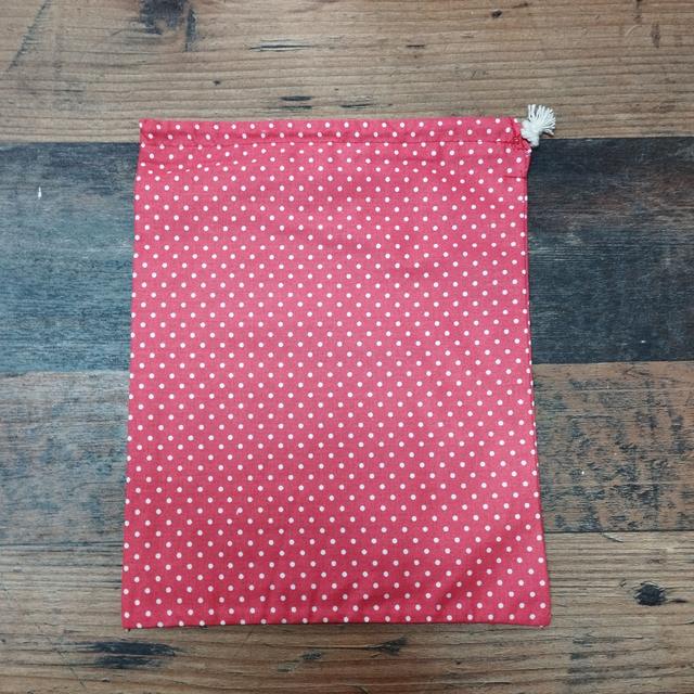 Rouge à pois blanc - Hauteur 25,5 cm x Largueur 20,5 cm