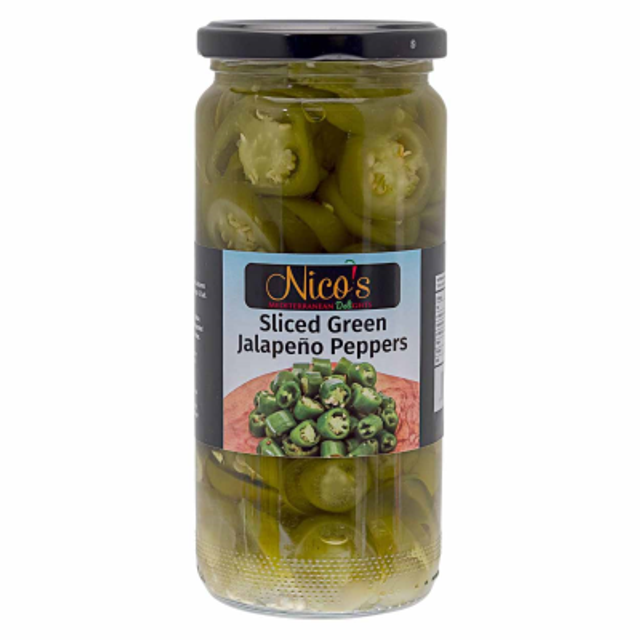 SLICED GREEN JALAPENO PEPPERS 480g