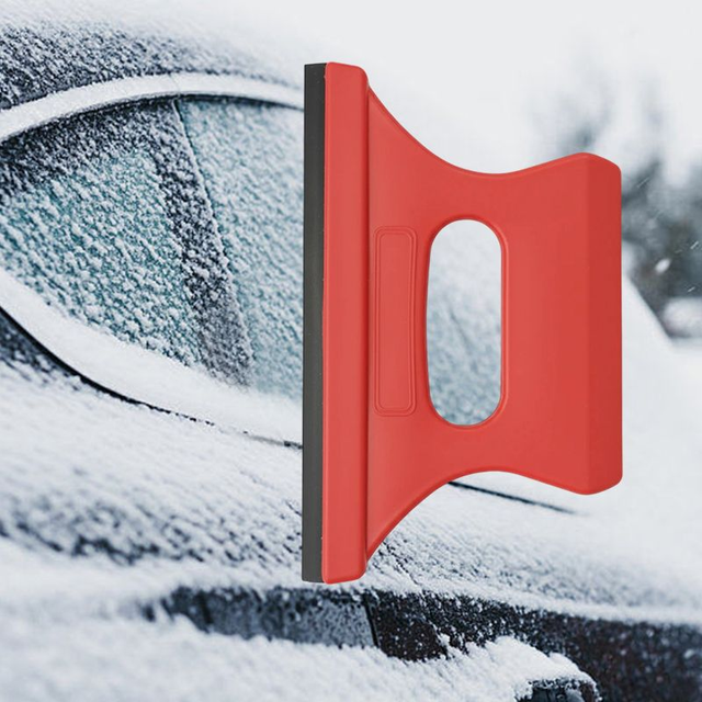 Car Vehicle 2 in 1 Window Ice Frost Scraper and Rain Stain Remover 14 x 8.5cm Random Color