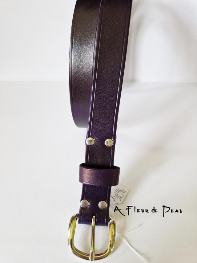 Ceinture femme cuir violet