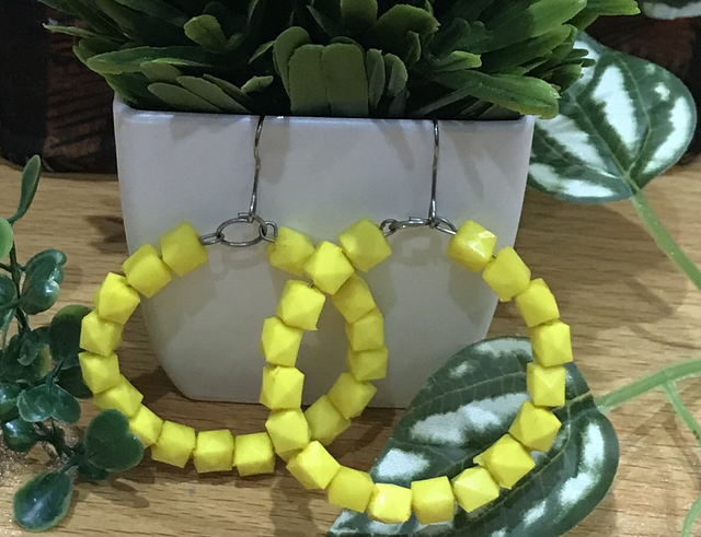 Yellow Hoop Earrings- YHE01
