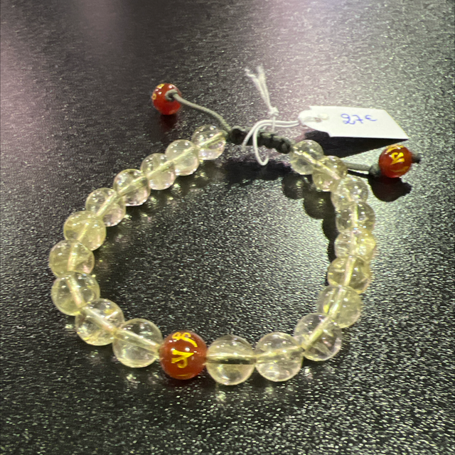 Bracelet sur PARACORD citrine cornaline 