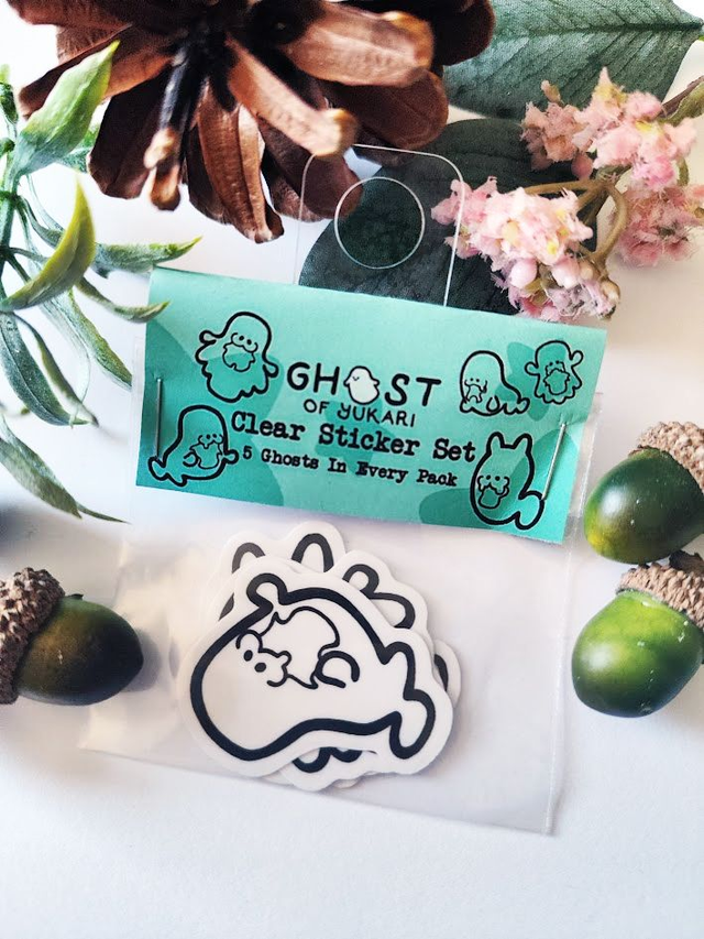 Clear Ghost Sticker Set (5pk)