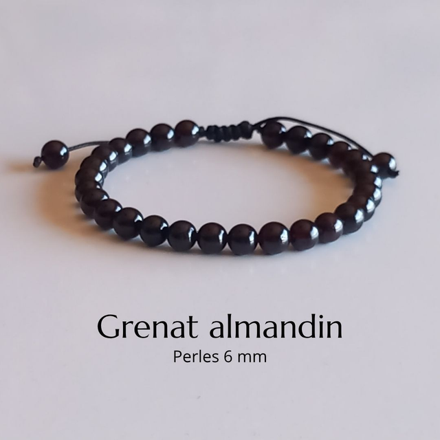 Bracelet ajustable en Grenat almandin