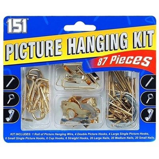 Picture Hanging Kit Assorted 87 Pieces - £1.99 a pack
