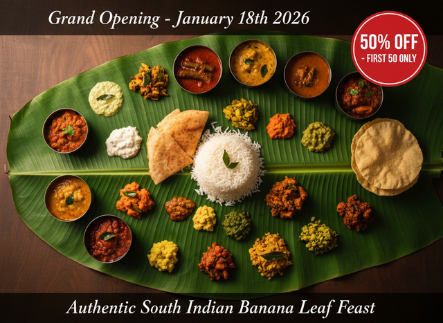 Inauguration special South Indian dining experience on banana leaves - 18 Jan 2026