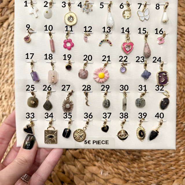 Charms Blanc Rose Violet Gris Noir - Au Choix