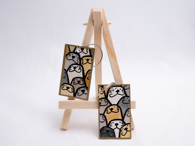 FOKI drewniany breloczek, ręcznie malowany, dwustronny