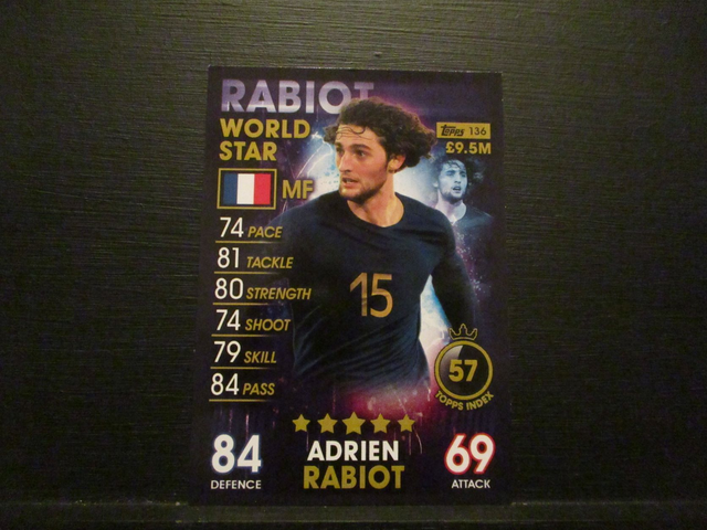 Adrien Rabiot - World Star Match Attax 101 Original Trading Card