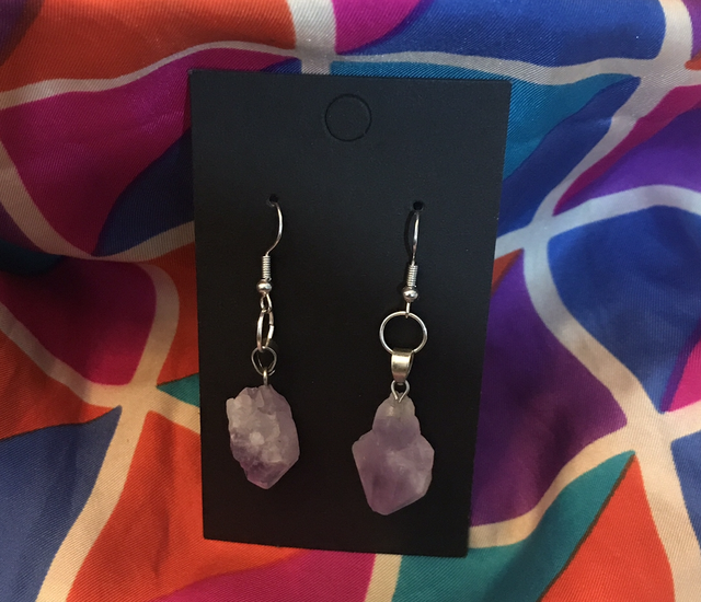 Purple Dangling Earrings-PUR46