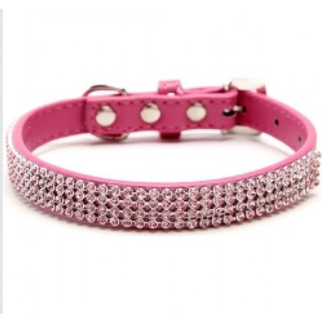 Halsband strass roze S