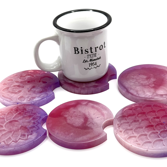 Dessous de tasses, lot de 6, avec petits défauts 