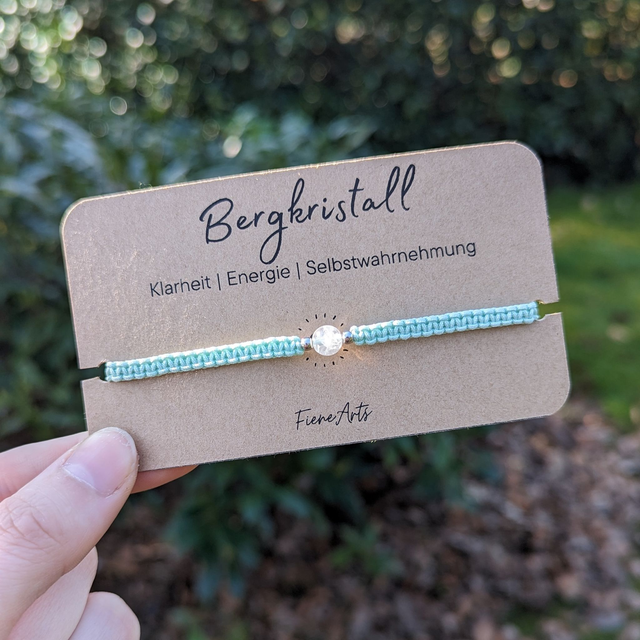Bergkristall - makramee Edelsteinarmband