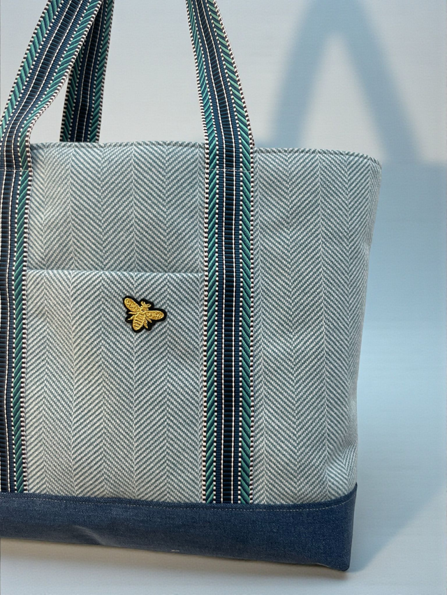 Cabas Essentiel - Chevron Bleu