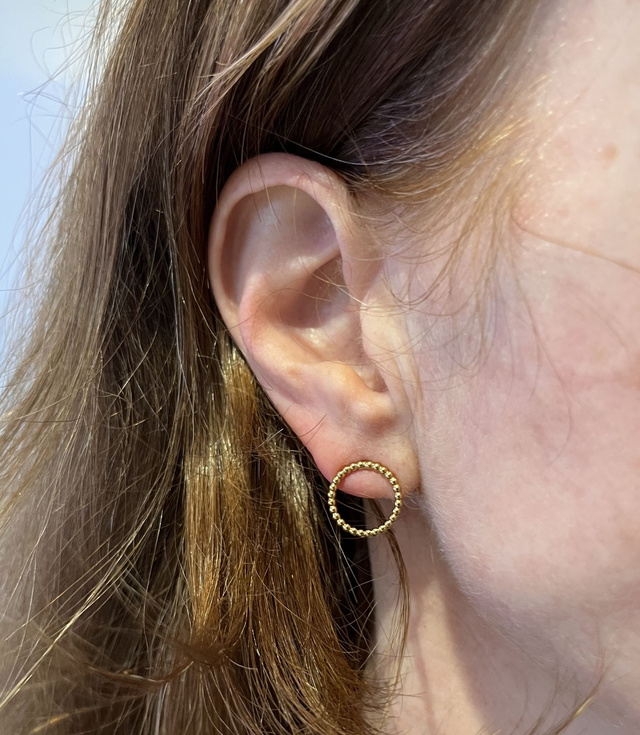 Ohrschmuck DOTS rund groß goldplattiert