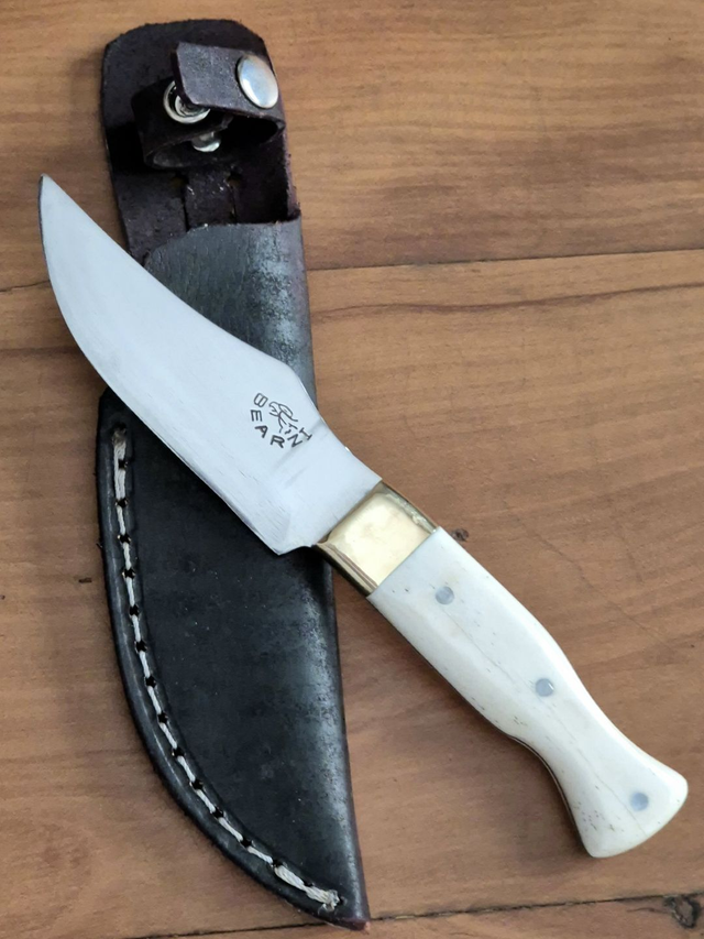 Faca Mineira 4 Pol Aço Inox 420c Osso Bovino Bainha