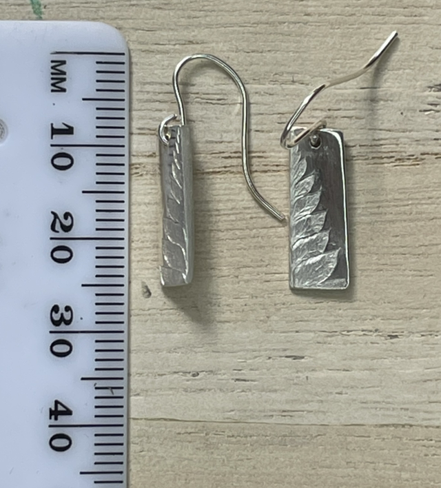 Half fern silver earrings