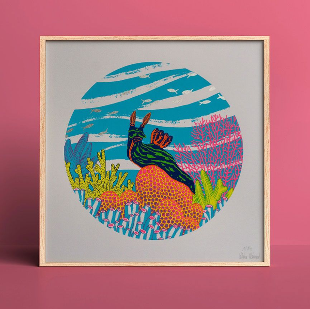 Nudibranche Nembrotha kubaryana version argentée