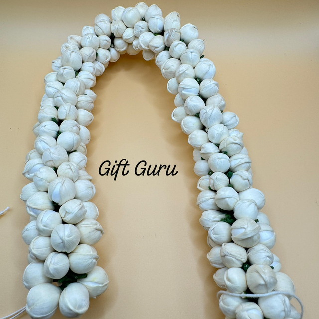 Traditional Gajra Mogra for Hair Artificial Rose Jasmine Flowers White 