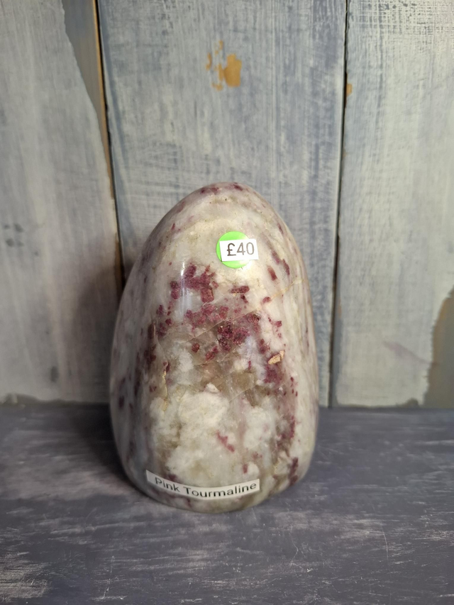 Pink Tourmaline in Quartz Free-form 