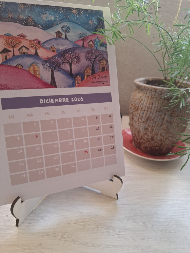 Calendario ilustrado escritorio