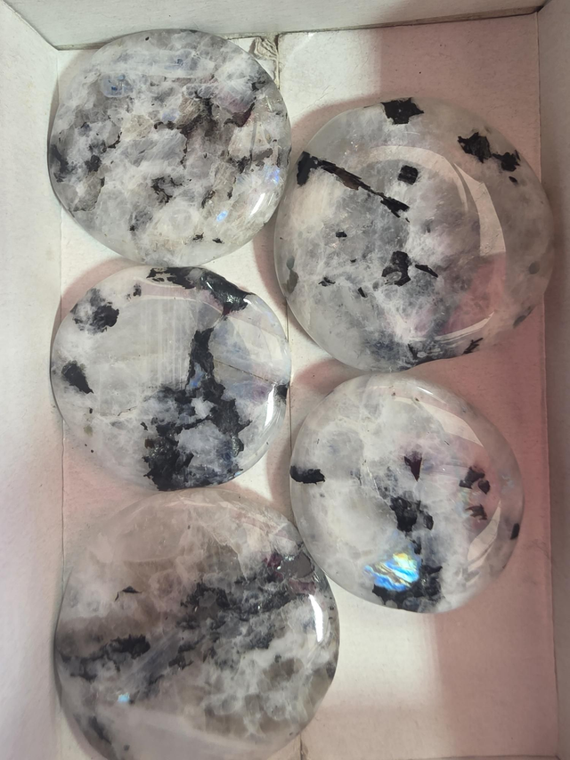 Rainbow moonstone palmstone