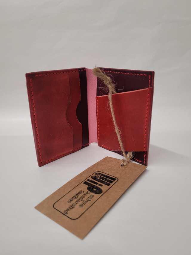 Bifold Leather Horizontal Card Holder - 3 Card Slots - Ava - ML-006