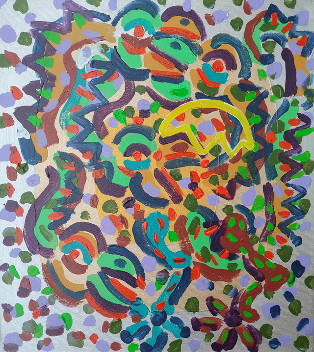 Smoki 46x41 akryl płótno 2018