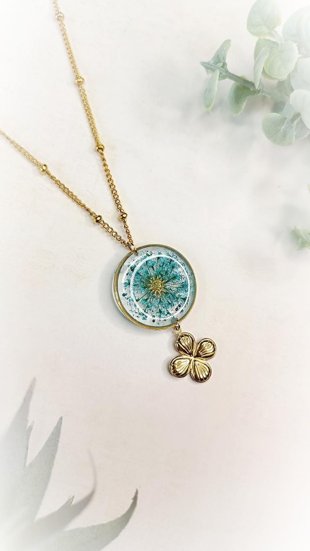 Collier sautoir APILA - Bleu Glacier 