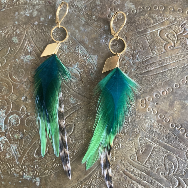 Boucles d’oreilles Amaya verte