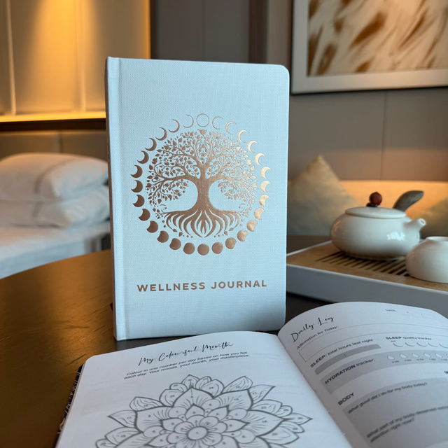 1x White Wellness Journal - 120 pages - Rose Gold Tree of Life