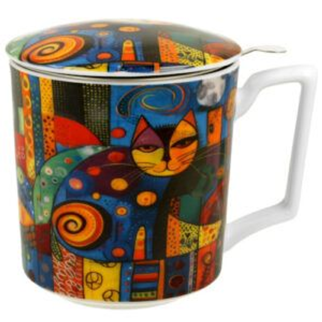 Taza modern-cat, porcelana 0,40 l. Incluye filtro de acero inoxidable, en caja de regalo. *576