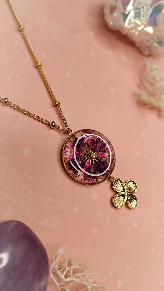 Collier sautoir APILA - Violet pourpre