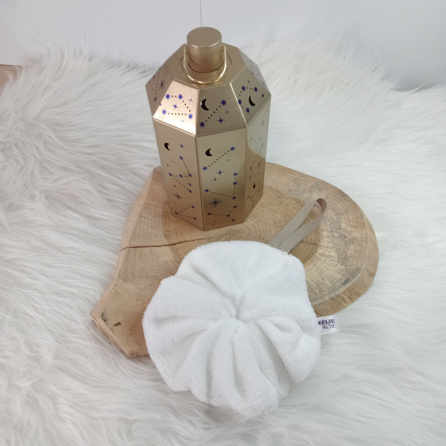 Fleur de douche lavable, réutilisable blanche