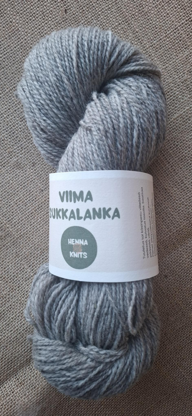 Viima-sukkalanka - Harmaa värjäämätön