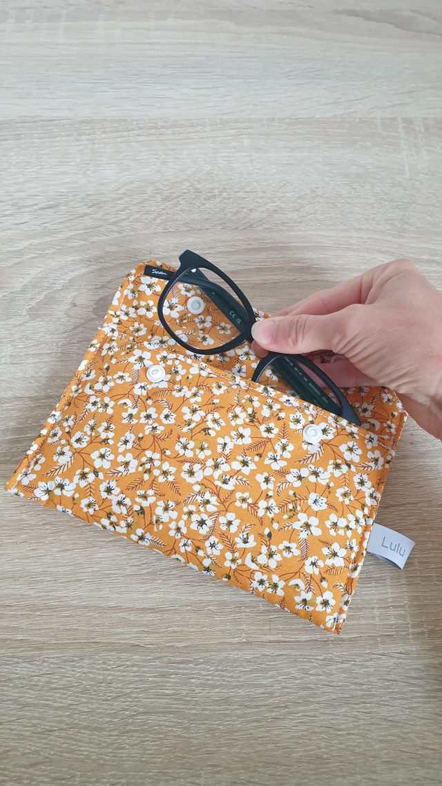 Étuis à lunettes ou téléphone FLEURI JAUNE