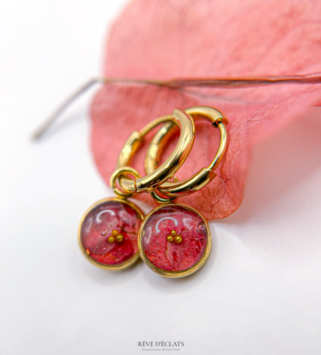 Boucles d'oreilles - Fleurs de bougainvillier