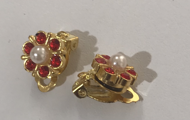 Red Clip On Earrings- COE21