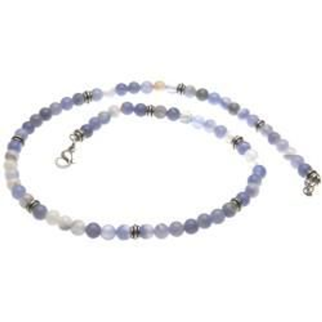 Collana uomo con pietre naturali e inserti in acciaio 