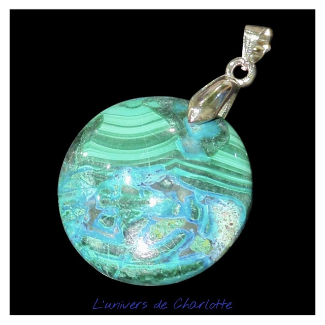 "Malachite" - Pendentif sur cordon - PN-039