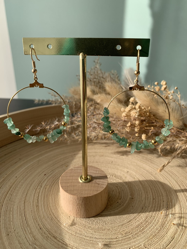 Créoles Eclora Aventurine verte