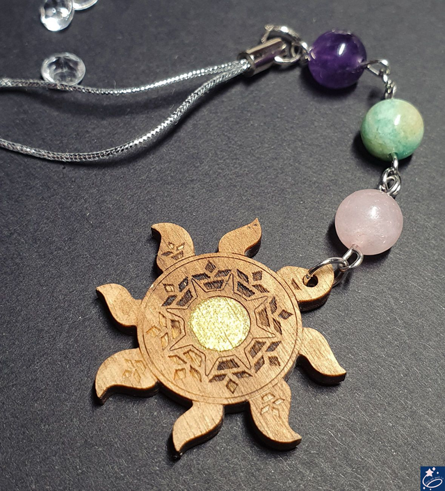 Bijou de téléphone soleil - quartz rose, amazonite et améthyste