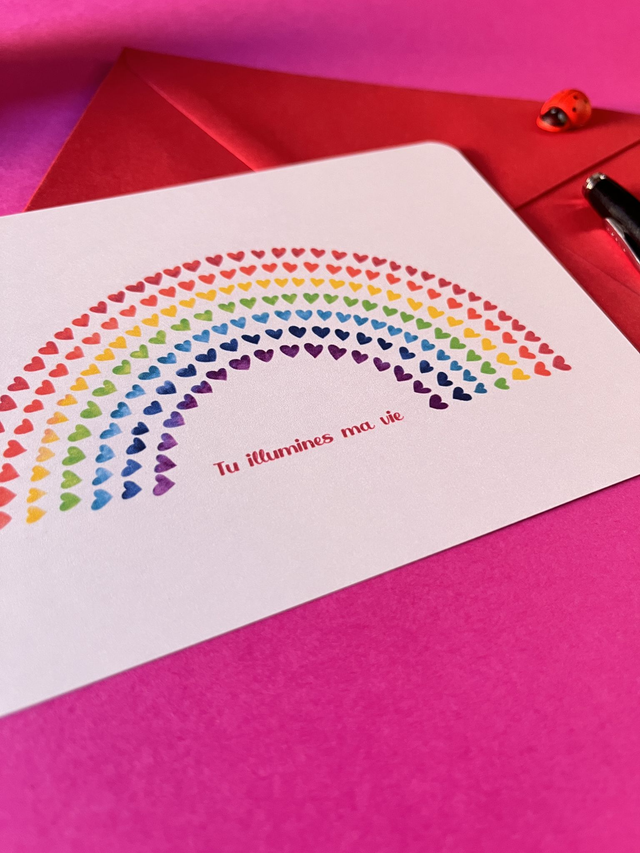 Carte de vœux "Arc en ciel"