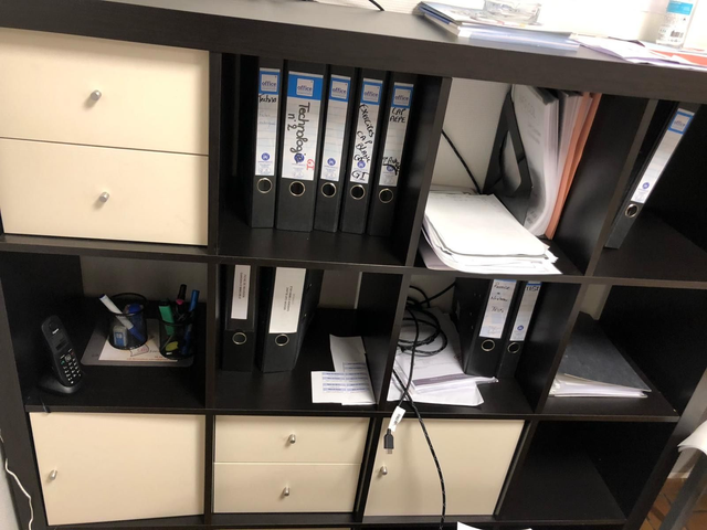 Meuble de Classement de bureau marron & beige à tirroir 