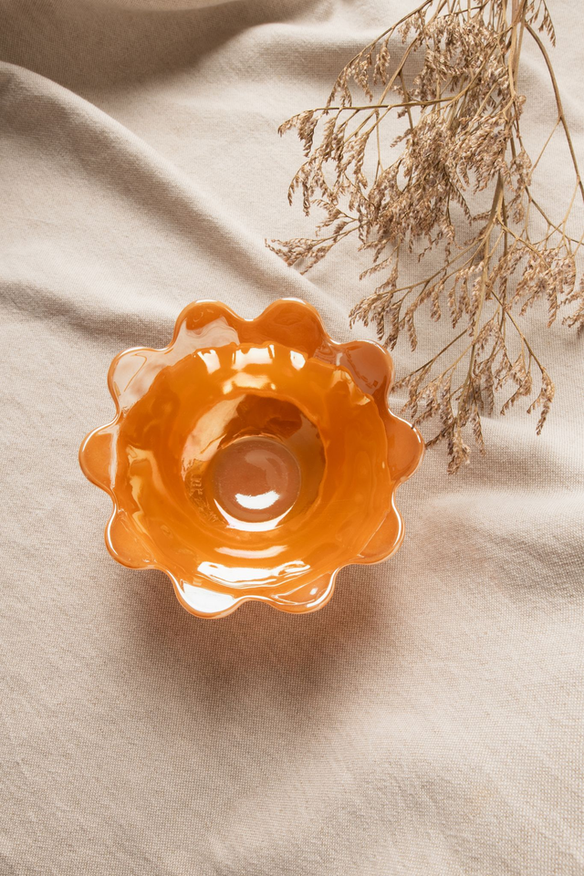 Coupe à dessert orange vintage Fire King ✨