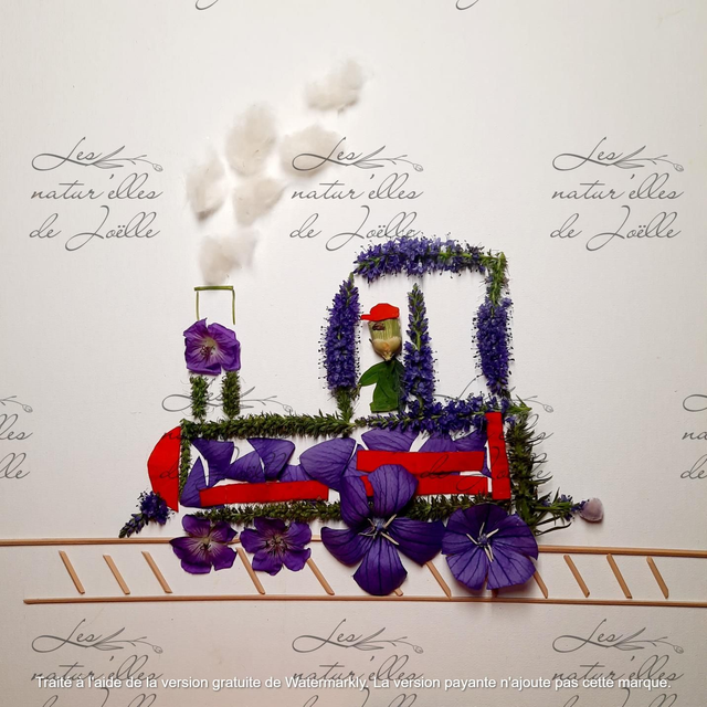 Locomotive à vapeur 20x20cm Papier classique 180g 
